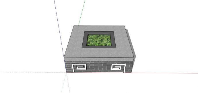 嵌入式房顶方形树池su模型_图1