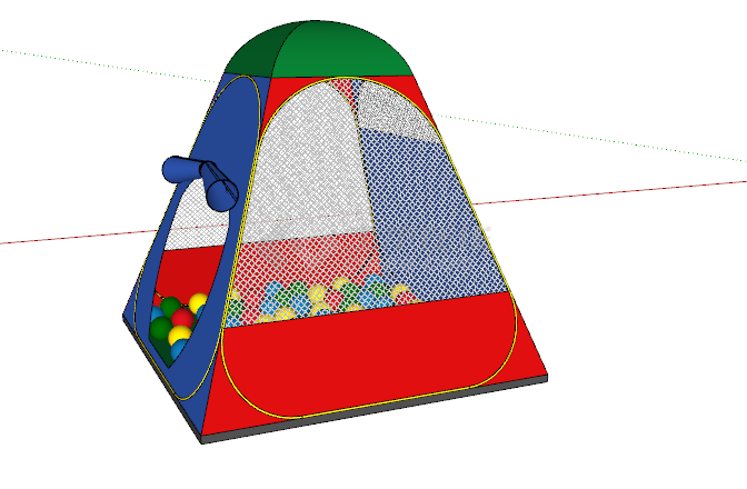 儿童优质户外野营帐篷su模型-图二
