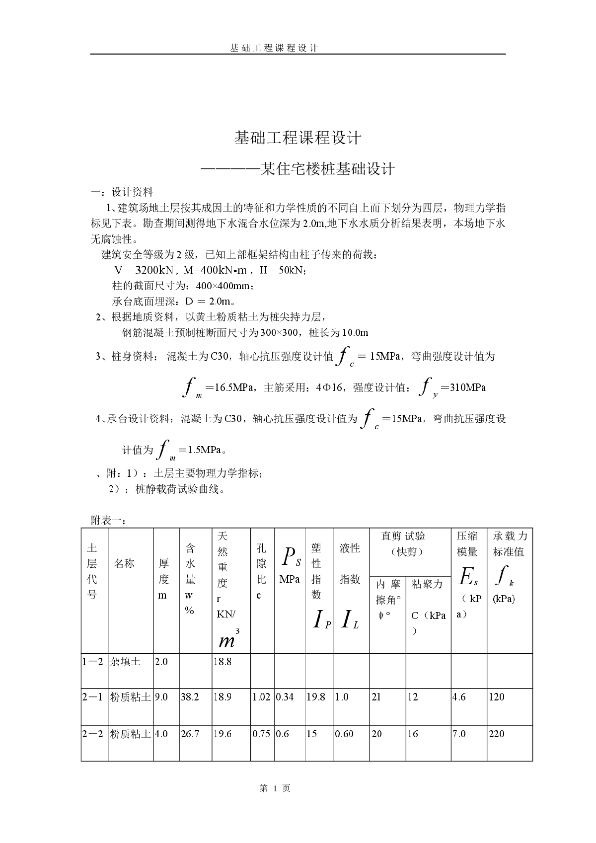 某住宅楼桩基础设计计算书-图一