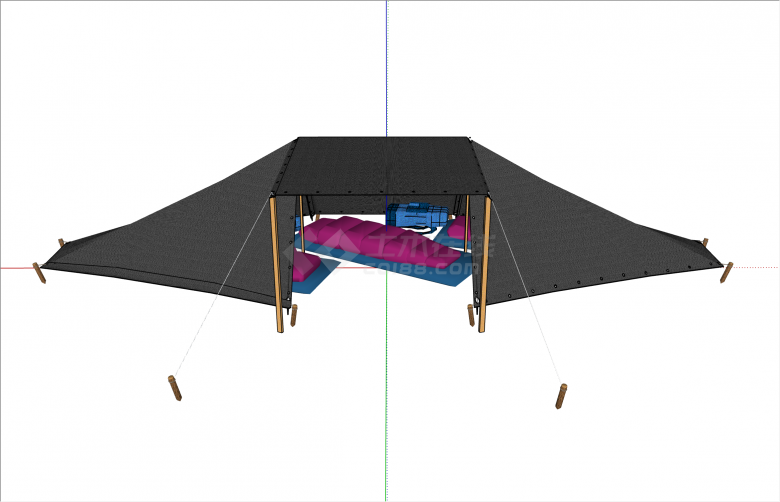 便携式新颖SU帐篷模型-图二