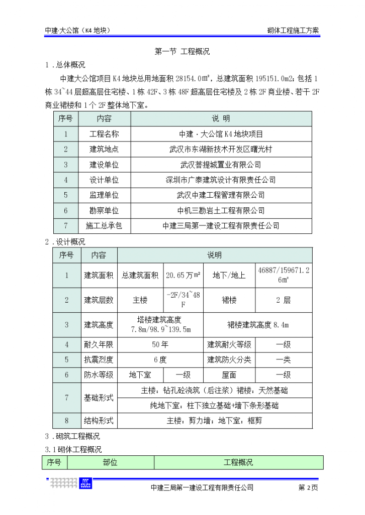 中建大公馆项目砌体工程施工方案-图二