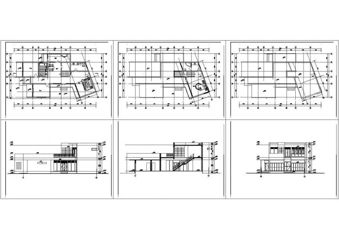 某二层框架结构平顶风车别墅设计cad全套建施图纸（含效果图）_图1