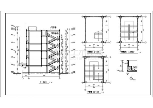 某广东省湛江市教学楼建筑CAD全套构造设计图纸-图二