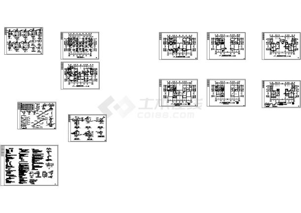 某三层框架结构新古典风格乡村别墅设计cad全套建筑施工图（含结构设计，含效果图）-图二