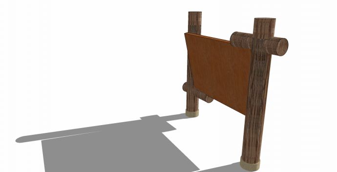小型木制入口标识su模型_图1