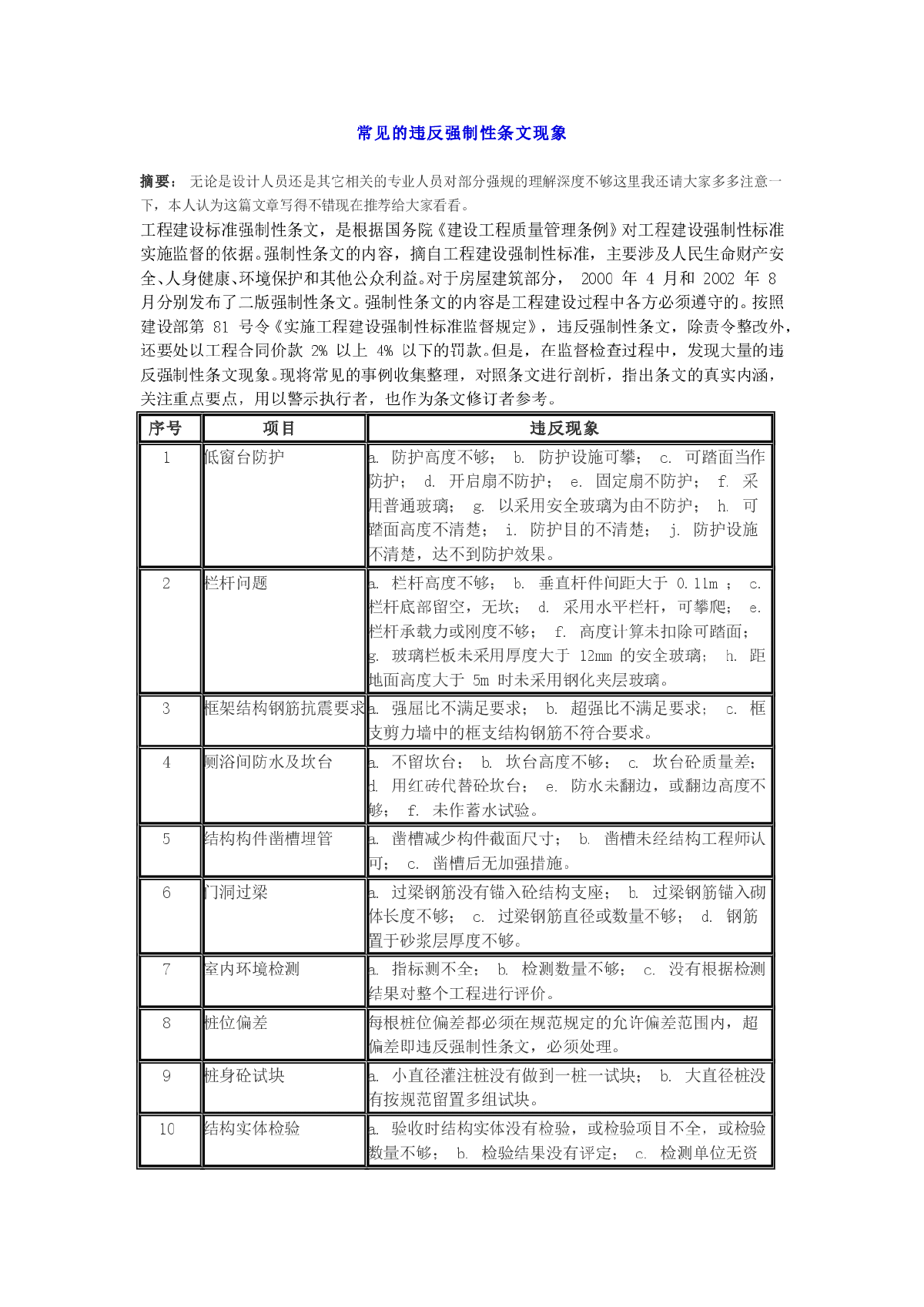 常见的违反强制性条文现象-图一