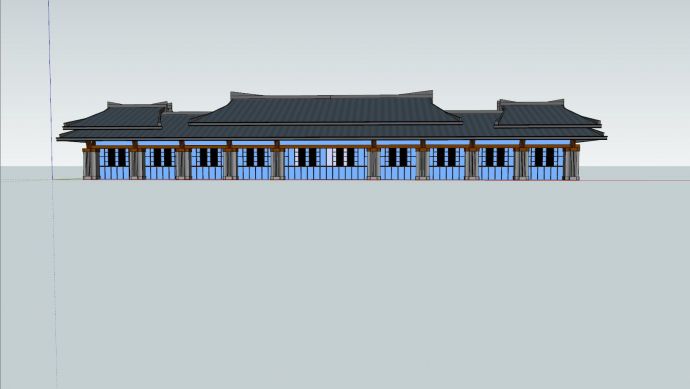 中式复古从江火车站su模型_图1