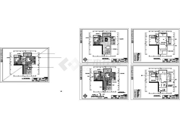 某现代风格二层框架结构私人别墅室内装修设计cad全套施工图（含设计说明）-图二