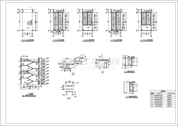 [苏州]三层钢管桁架框架结构钢楼梯节点构造详图-图二