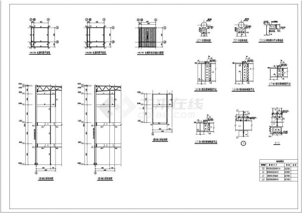 钢管桁架框架结构电梯井节点构造详图-图一