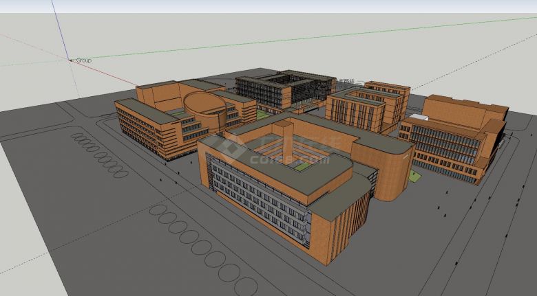 现代建筑南开大学文科组团设计文本及所有建筑完整su模型-图二