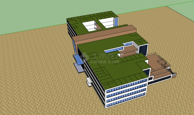 现代风医院门诊楼设计方案su模型-图二