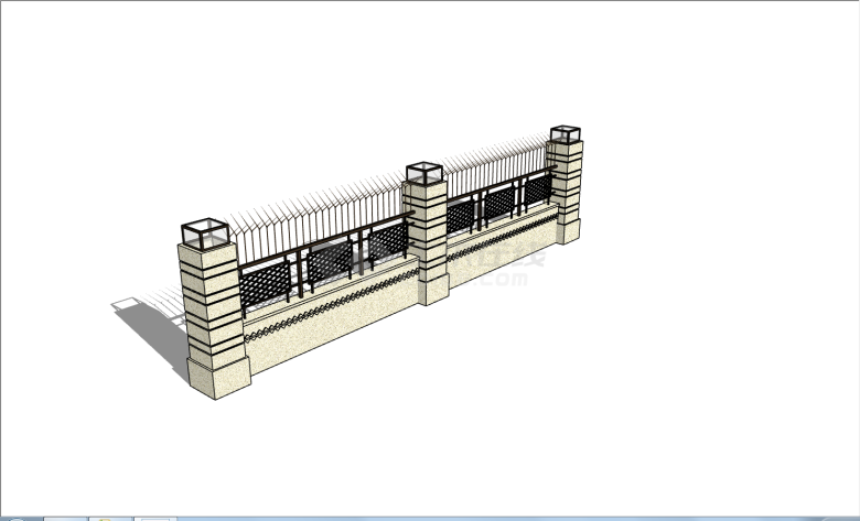 安全性较高欧式围墙的SU模型-图一