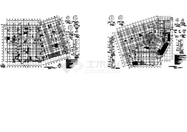 地下室筏板节点建筑布置cad-图一