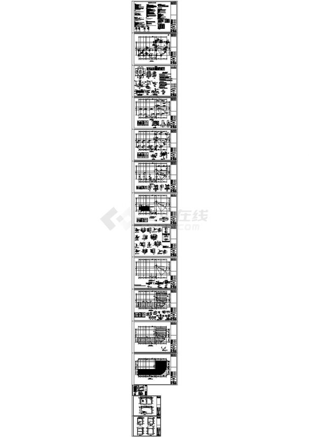 二层钢框架结构办公楼结构cad详细设计施工图-图二