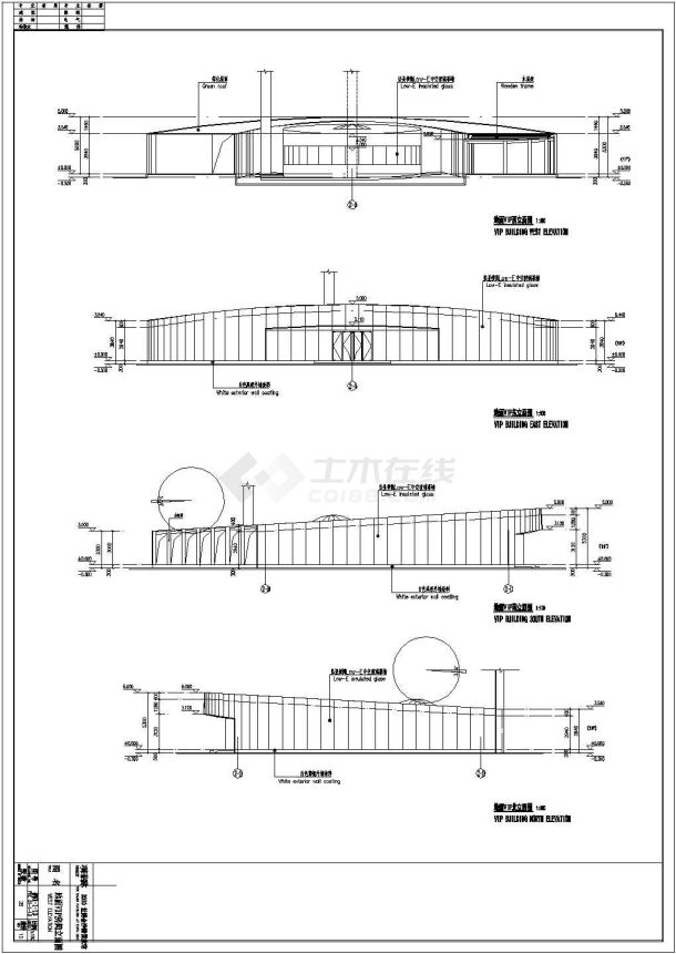 某世界博览会沙特阿拉伯馆（地上三层钢结构）设计cad全套建筑施工图（含设计说明）-图二