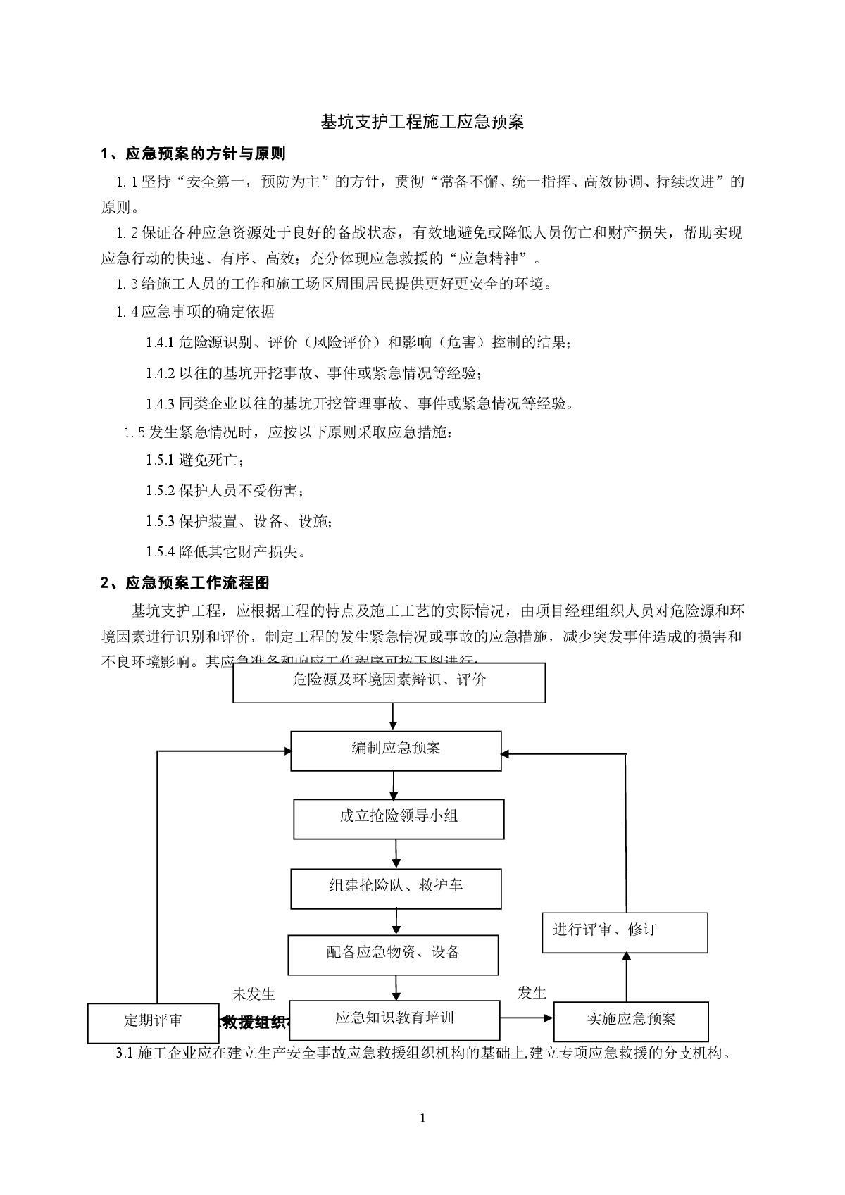 深基坑工程安全应急预案