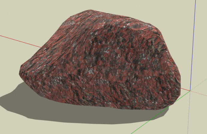 黑红相间圆形假山置石 su模型_图1