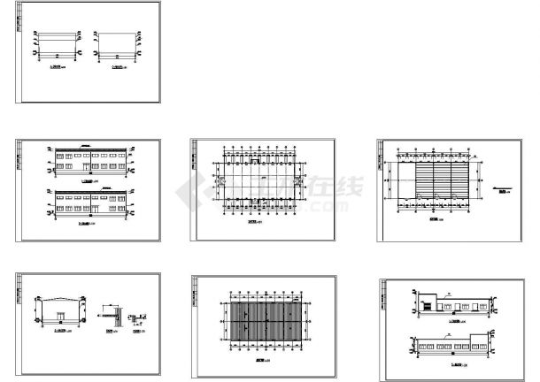 某单层砖混结构厂房设计cad全套建筑施工图纸（标注详细）-图一