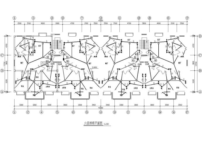 多层住宅电气设计CAD平面图纸_图1