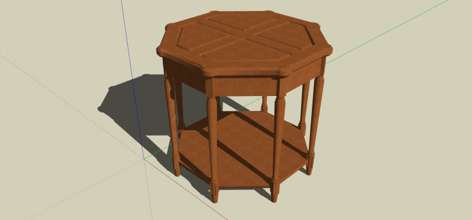 古典木制中式家具圆桌su模型_图1