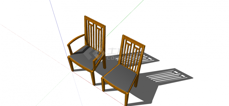 中式简约内敛椅子家具su模型-图二