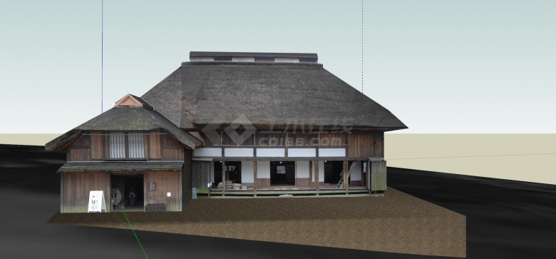 日本和式木屋su模型-图二