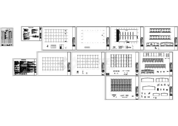 30米跨门式刚架厂房结构cad详细设计施工图-图一