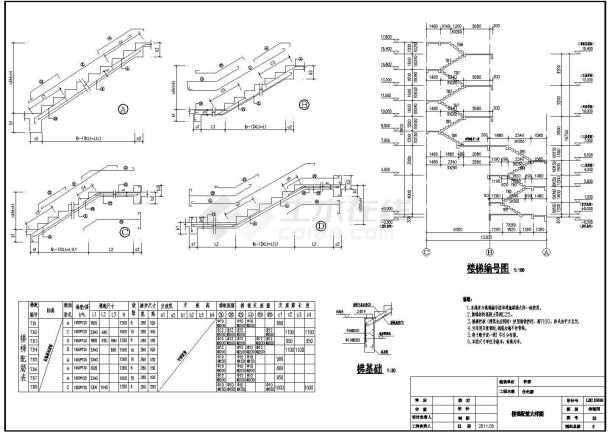经典楼梯配筋节点构造CAD图-图二