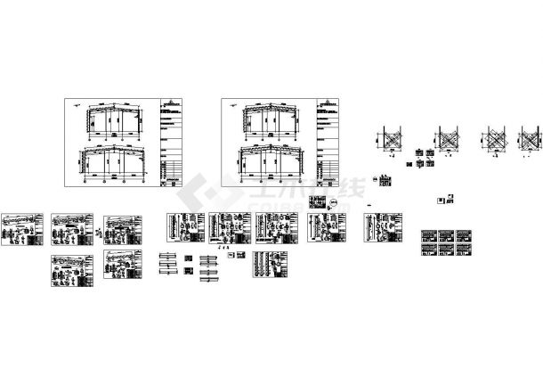 明利公司钢结构厂房工程设计施工cad图纸，共三十二张-图一
