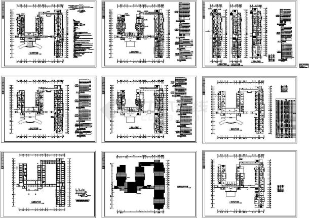 中山医院综合楼电气系统设计施工cad图纸，共九张-图二