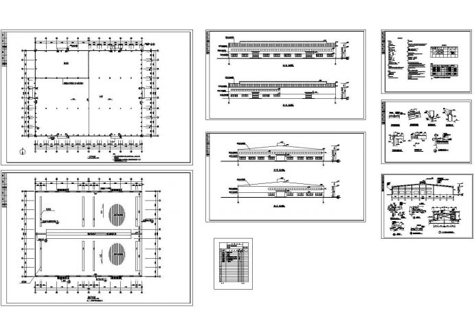 某单层门式钢架结构库房（3971㎡）设计cad全套建筑施工图（含设计说明）_图1