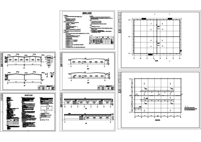 某单层双跨门式钢结构车间（1764㎡）设计cad全套建筑施工图（含设计说明，含结构设计）_图1
