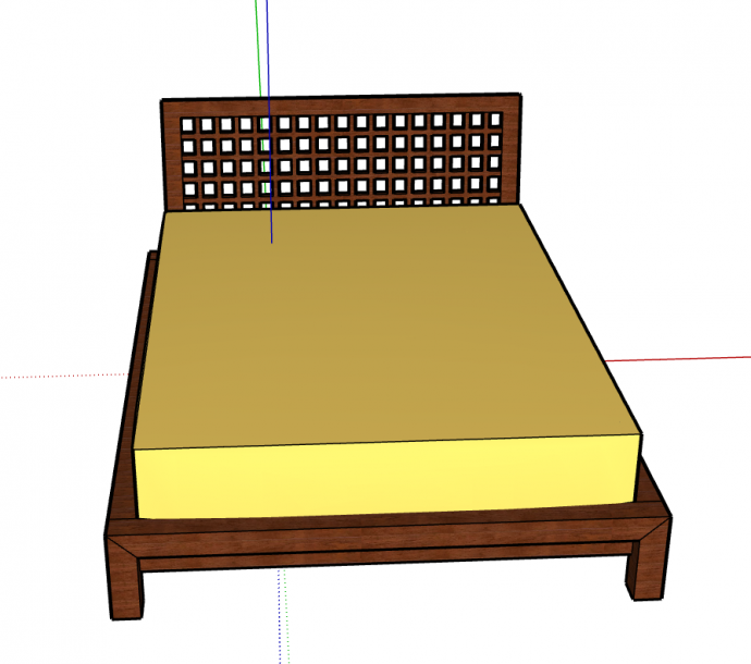 宽敞卧室用大床的SU模型_图1