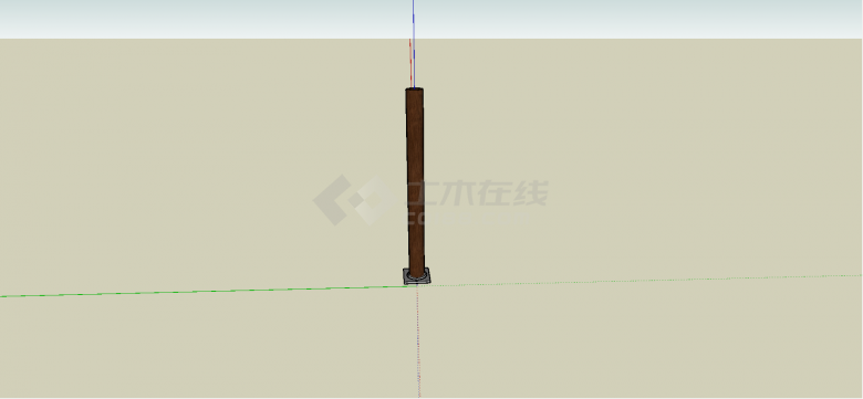 中式木制支撑烛台su模型-图一