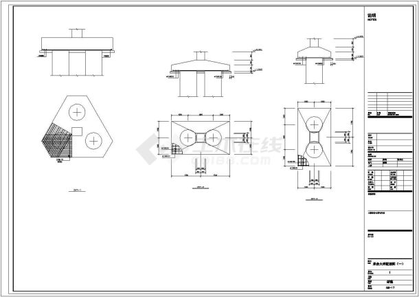 某湛江海逸中学食堂建筑结构CAD设计大样构造施工图-图一