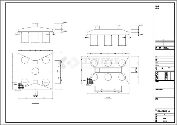 某湛江海逸中学食堂建筑结构CAD设计大样构造施工图-图二