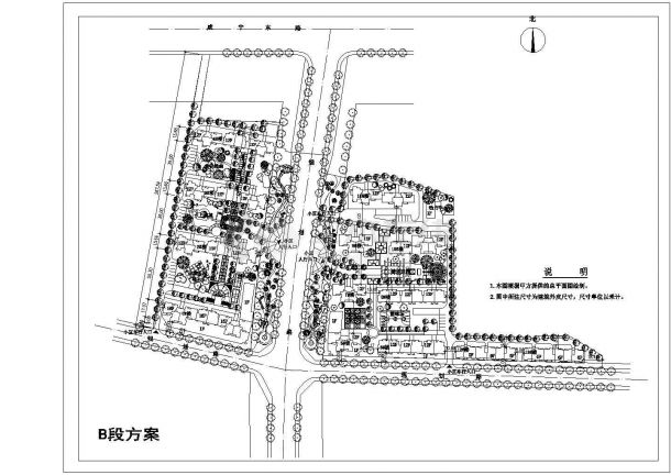 某带有篮球场的大型小区方案总图-图一