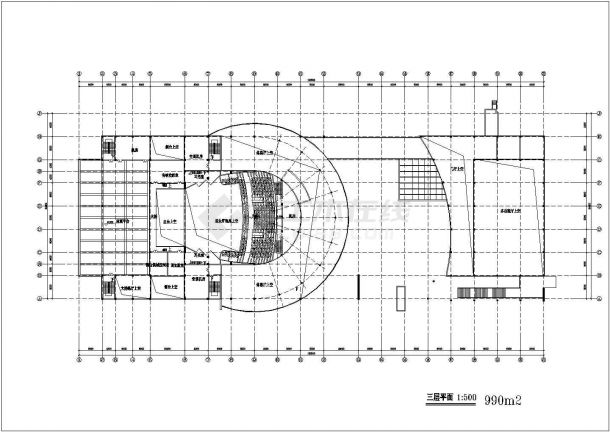 某中小型影剧院建筑CAD平面全套设计图-图一