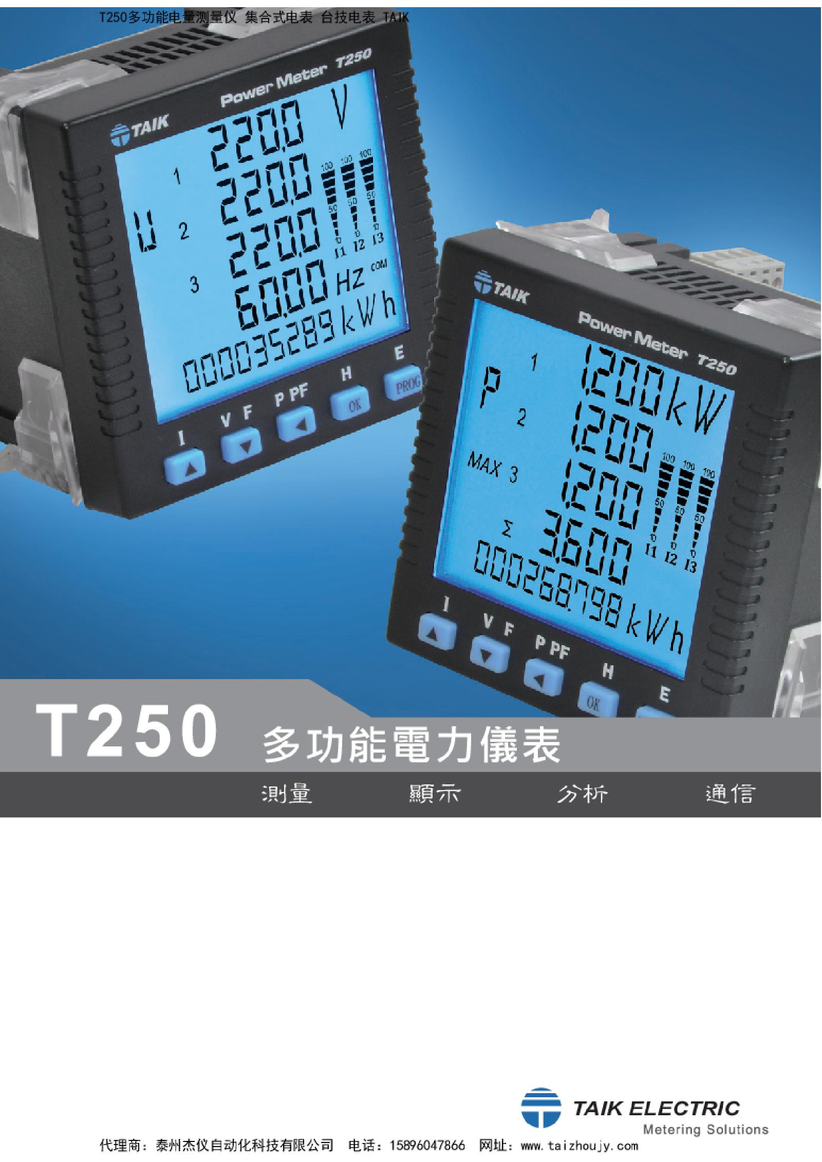 T250多功能电量测量仪 集合式电表