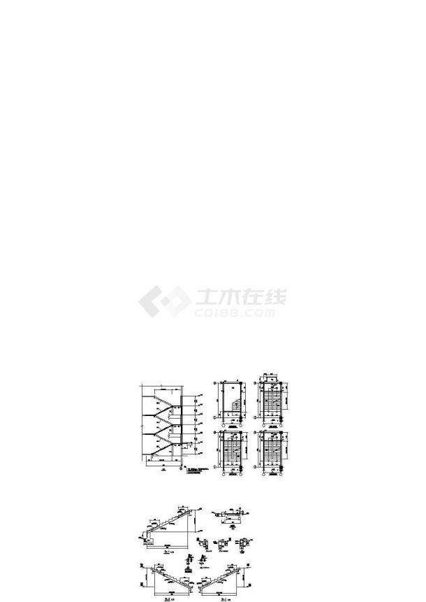 某行政办公楼楼梯节点CAD详图-图一