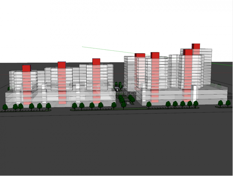 现代城市设计规划建筑模板su模型-图二