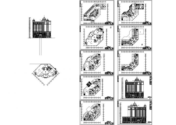 某十三层大酒店建筑设计方案图纸_图1