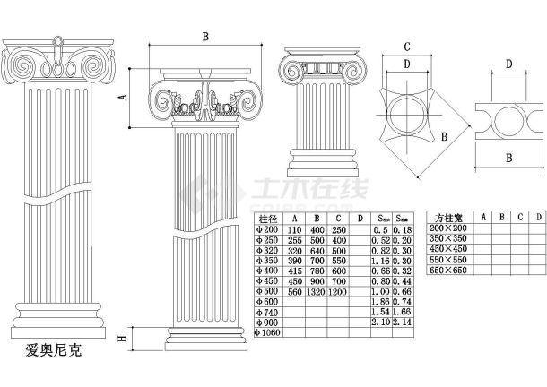 精选-16个欧式罗马柱设计详图-图一