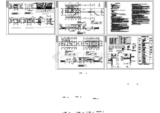 四方传达室设计施工CAD全套图纸-图一