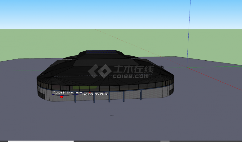 精品大型现代顶端运动中心su模型-图一
