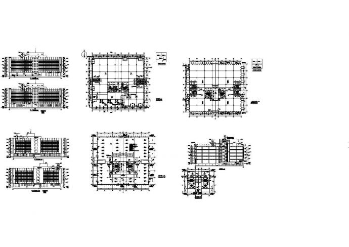 某五层厂房大厦施工CAD图纸 平面图，立面图，机房平面图_图1