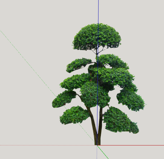 深绿大圆顶造型松树组合su模型_图1