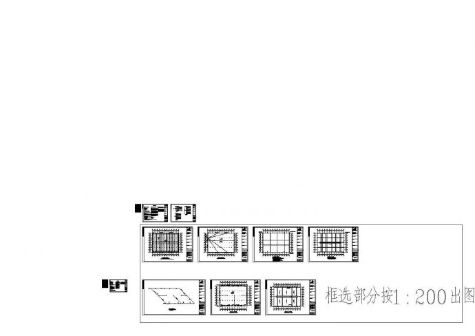 某5632㎡单层四跨门式钢结构厂房水电CAD图纸 给排水设计说明，电气设计说明，平面CAD图等_图1
