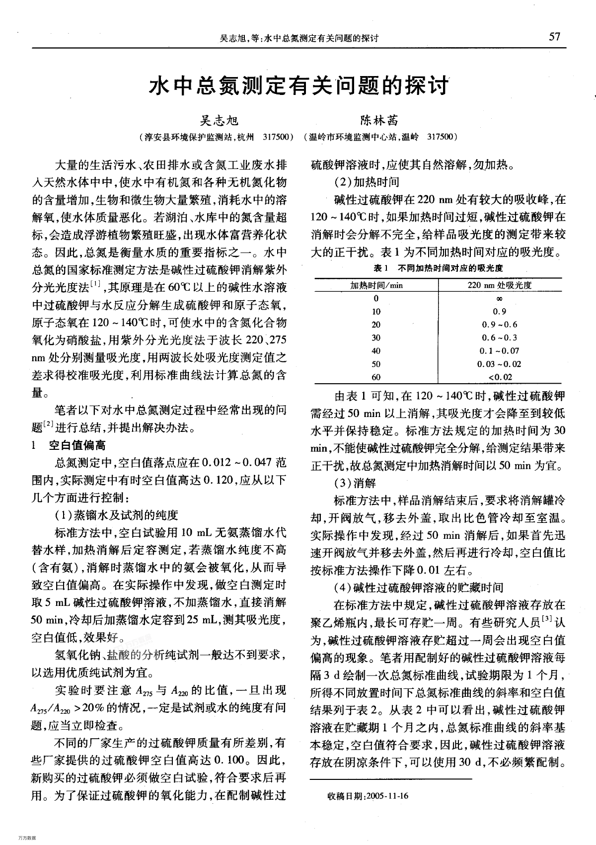 水中总氮问题测定有关问题的探讨-图一